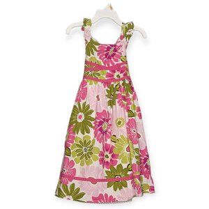 Shrinking Violet Pink & Green Floral Sleeveless Dress Size 6